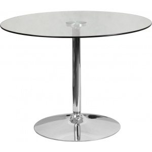 Wholesale 39.25'' Round Glass Table with 29''H Chrome Base