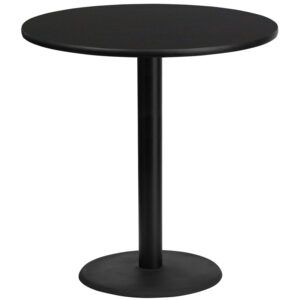 Wholesale 42'' Round Black Laminate Table Top with 24'' Round Bar Height Table Base