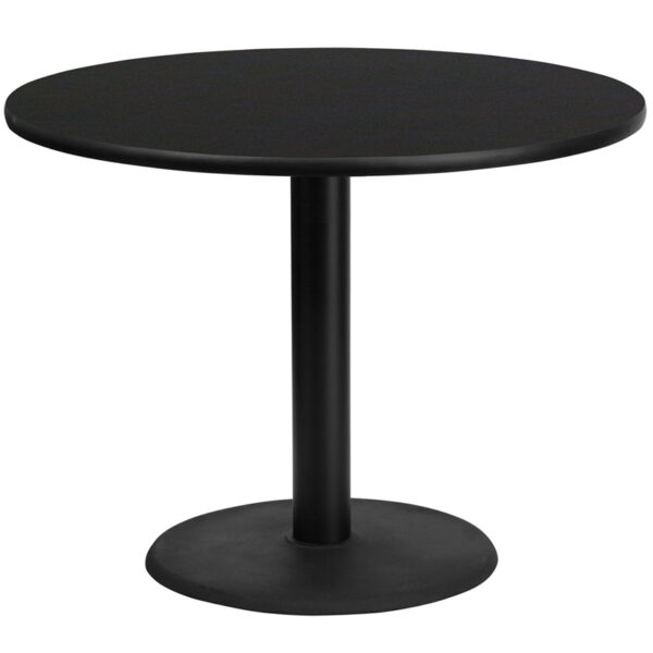Wholesale 42'' Round Black Laminate Table Top with 24'' Round Table Height Base