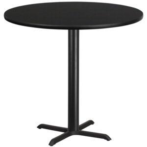 Wholesale 42'' Round Black Laminate Table Top with 33'' x 33'' Bar Height Table Base