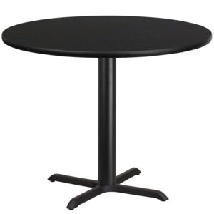 Wholesale 42'' Round Black Laminate Table Top with 33'' x 33'' Table Height Base