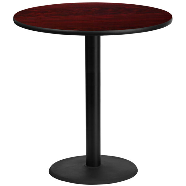 Wholesale 42'' Round Mahogany Laminate Table Top with 24'' Round Bar Height Table Base