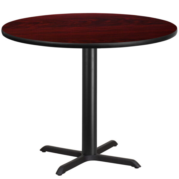 Wholesale 42'' Round Mahogany Laminate Table Top with 33'' x 33'' Table Height Base