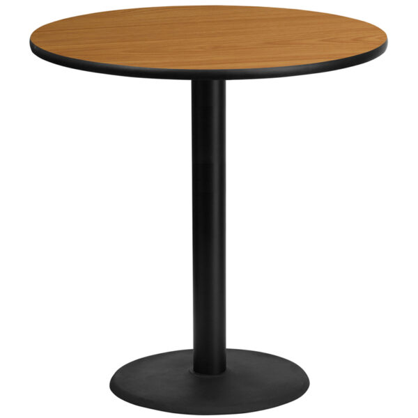 Wholesale 42'' Round Natural Laminate Table Top with 24'' Round Bar Height Table Base