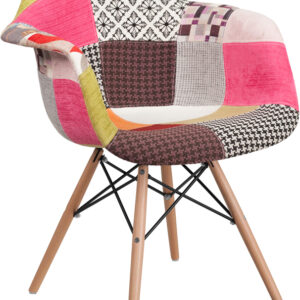 Wholesale Alonza Series Milan Patchwork Fabric Chair with Wooden Legs