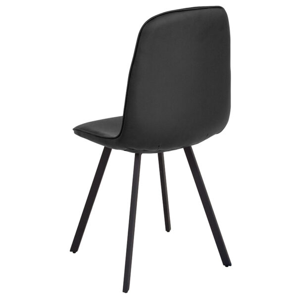 Contemporary Style Black Vinyl Dining Chair