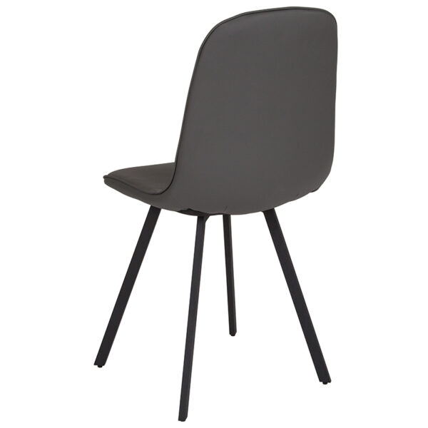 Contemporary Style Light Gray Vinyl Dining Chair