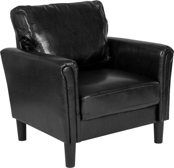 Wholesale Bari Upholstered Chair in Black Leather