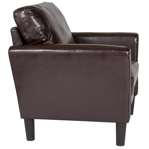 Lowest Price Bari Upholstered Chair in Brown Leather
