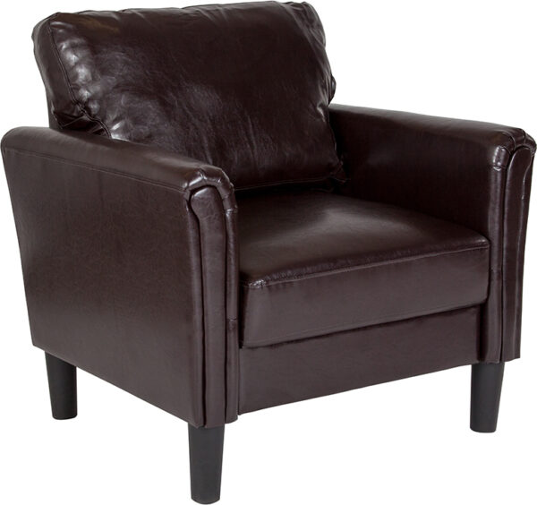 Wholesale Bari Upholstered Chair in Brown Leather