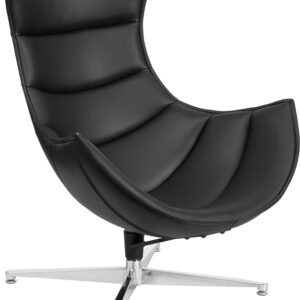 Wholesale Black Leather Swivel Cocoon Chair