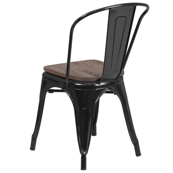 Stackable Bistro Style Chair Black Metal Stack Chair