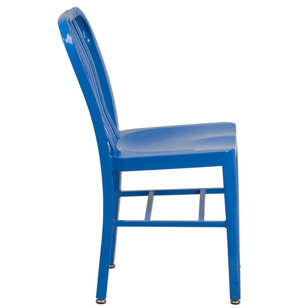 Lowest Price Blue Metal Indoor-Outdoor Chair