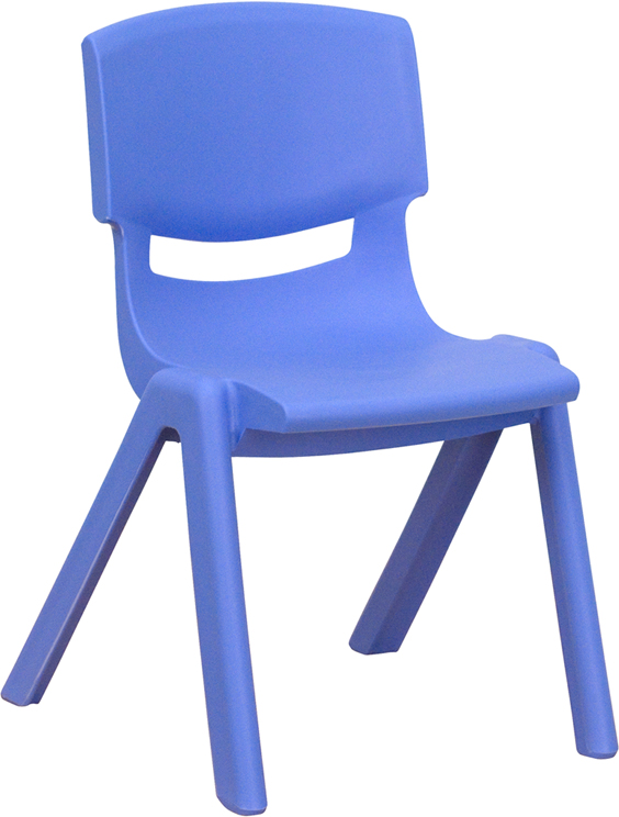 Wholesale Blue Plastic Stackable School Chair with 12'' Seat Height