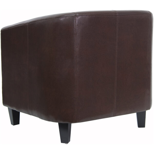 Transitional Style Brown Leather Guest Chair