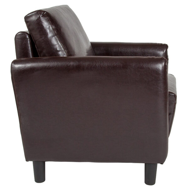 Contemporary Style Brown Leather Chair