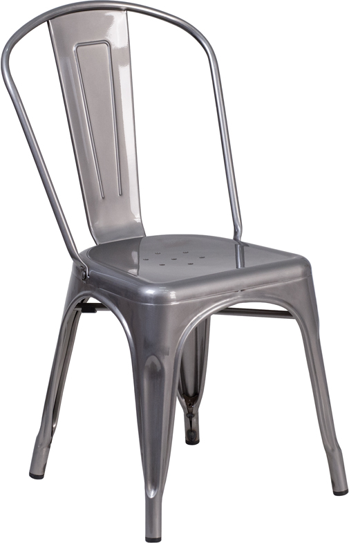 Wholesale Clear Coated Metal Indoor Stackable Chair