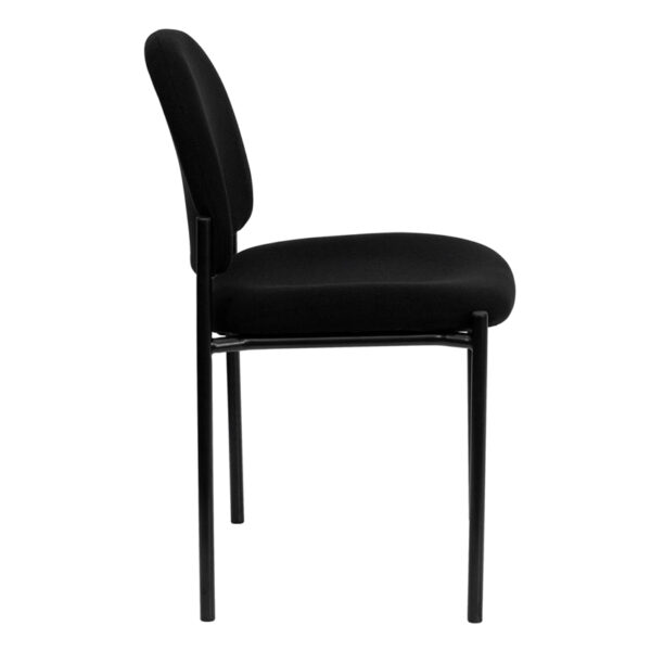 Lowest Price Comfort Black Fabric Stackable Steel Side Reception Chair