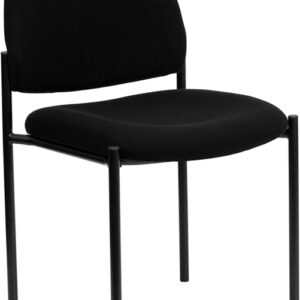 Wholesale Comfort Black Fabric Stackable Steel Side Reception Chair