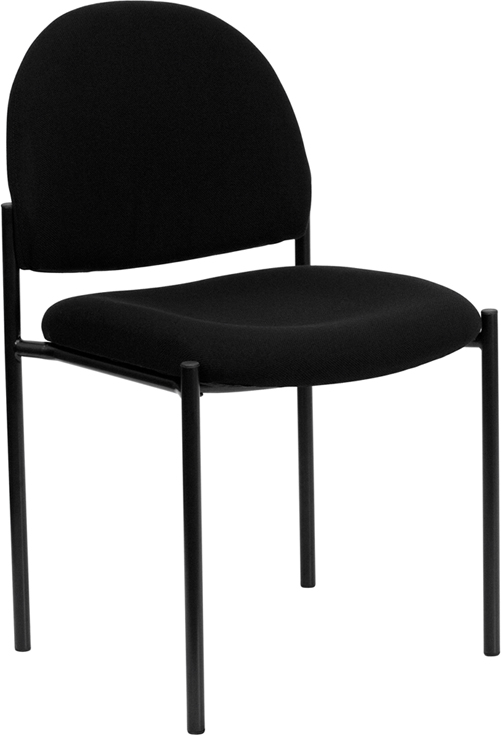 Wholesale Comfort Black Fabric Stackable Steel Side Reception Chair