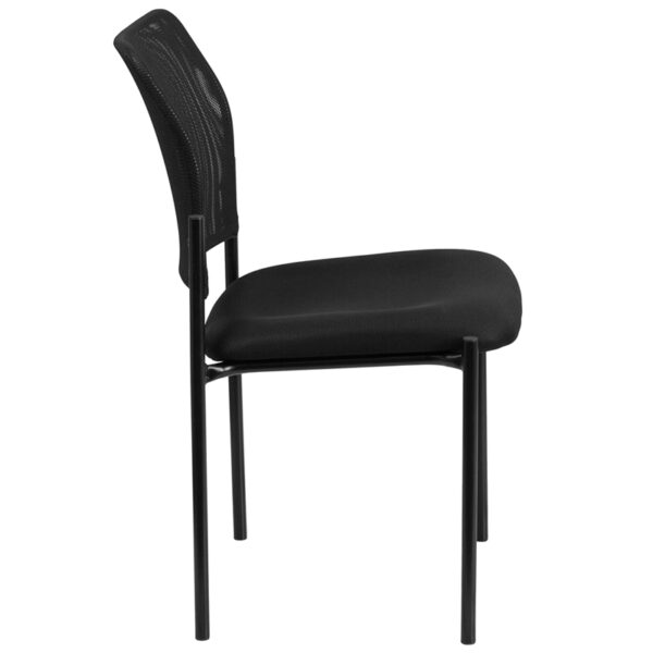 Lowest Price Comfort Black Mesh Stackable Steel Side Chair