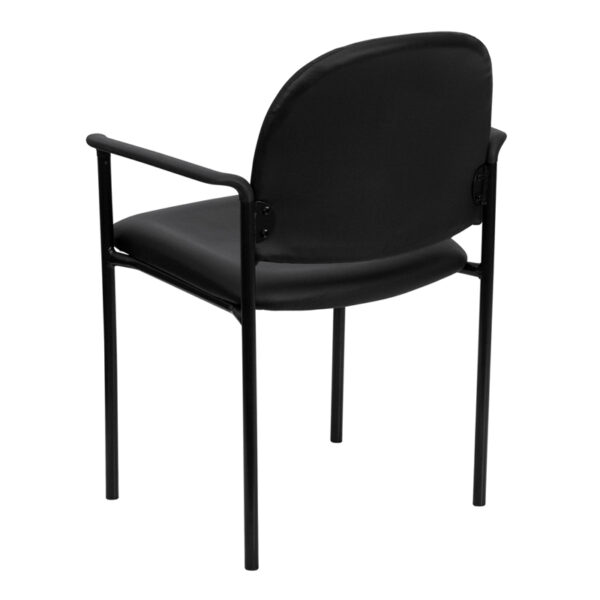 Guest Office Chair Black Vinyl Stack Chair