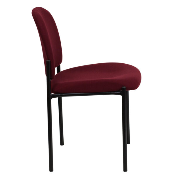 Lowest Price Comfort Burgundy Fabric Stackable Steel Side Reception Chair