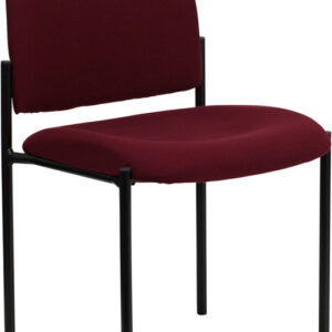 Wholesale Comfort Burgundy Fabric Stackable Steel Side Reception Chair