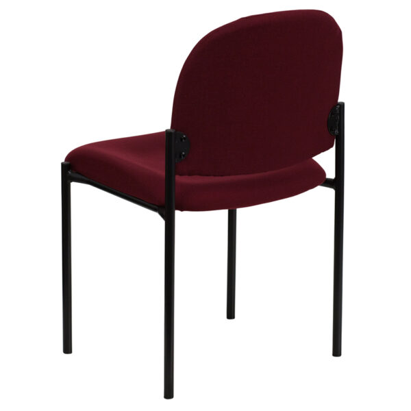 Guest Office Chair Burgundy Fabric Stack Chair