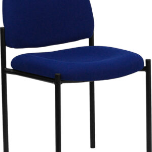 Wholesale Comfort Navy Fabric Stackable Steel Side Reception Chair