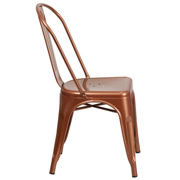 Lowest Price Copper Metal Indoor-Outdoor Stackable Chair
