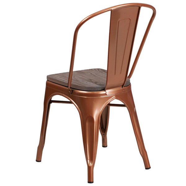 Stackable Bistro Style Chair Copper Metal Chair
