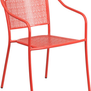 Wholesale Coral Indoor-Outdoor Steel Patio Arm Chair with Round Back
