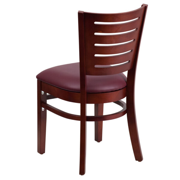 Wood Dining Chair Mahogany Wood Chair-Burg Vinyl
