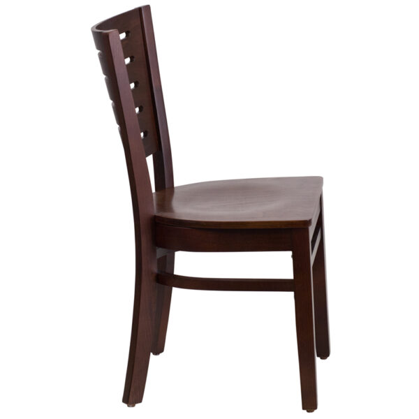 Lowest Price Darby Series Slat Back Walnut Wood Restaurant Chair