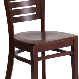 Wholesale Darby Series Slat Back Walnut Wood Restaurant Chair