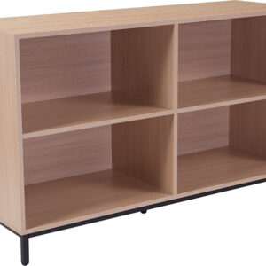 Wholesale Dudley 4 Shelf 29.5"H Open Bookcase Storage in Oak Wood Grain Finish