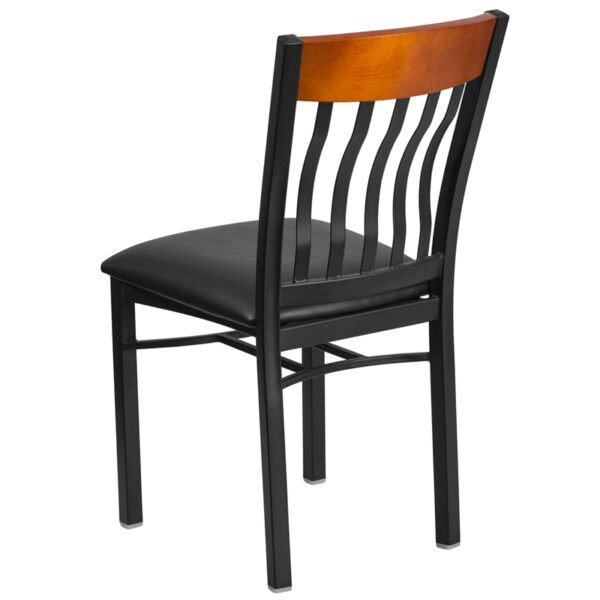 Metal Dining Chair Bk/Chy Vert Chair-Black Seat