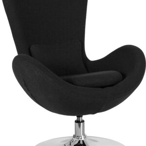 Wholesale Egg Series Black Fabric Side Reception Chair