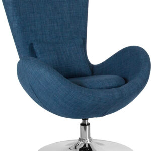 Wholesale Egg Series Blue Fabric Side Reception Chair