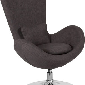 Wholesale Egg Series Dark Gray Fabric Side Reception Chair