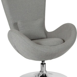 Wholesale Egg Series Light Gray Fabric Side Reception Chair