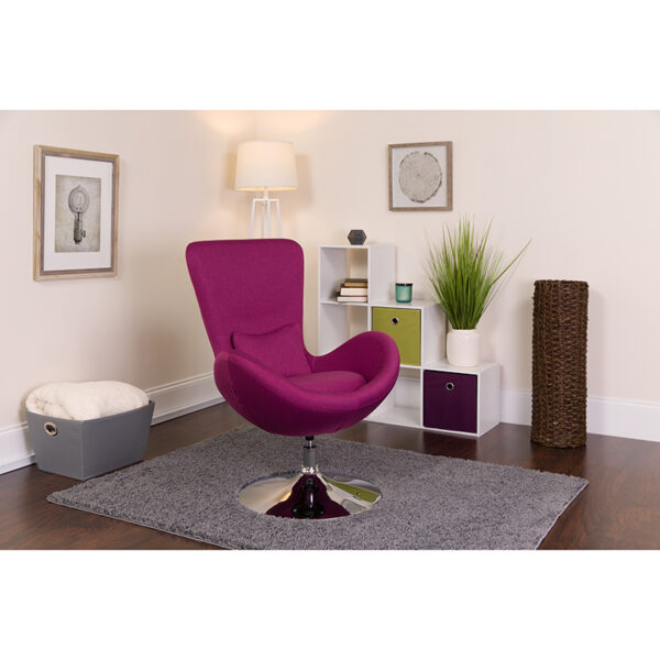 Lowest Price Egg Series Magenta Fabric Side Reception Chair