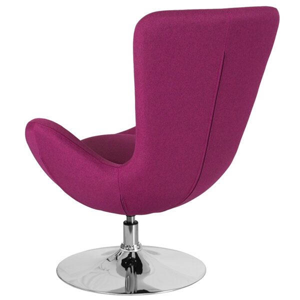 Lounge Chair Magenta Fabric Egg Series Seat