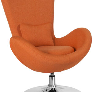Wholesale Egg Series Orange Fabric Side Reception Chair