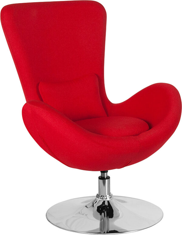 Wholesale Egg Series Red Fabric Side Reception Chair