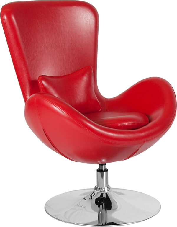 Wholesale Egg Series Red Leather Side Reception Chair