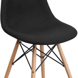 Wholesale Elon Series Genoa Black Fabric Chair with Wooden Legs