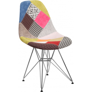 Wholesale Elon Series Milan Patchwork Fabric Chair with Chrome Base