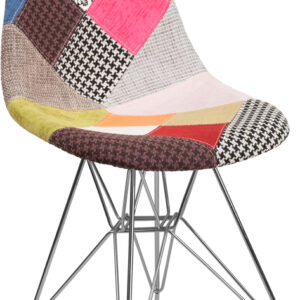 Wholesale Elon Series Milan Patchwork Fabric Chair with Chrome Base